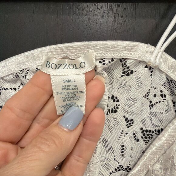 Sexy Bozzolo Corset-Style Bralette White Lace Padded Wireless Small - Picture 4 of 6